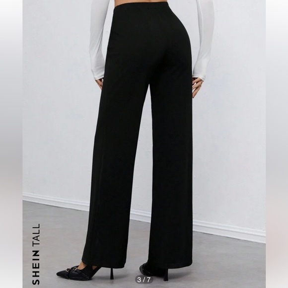 SHEIN Solid High Waist Wide Leg Pants Bootcut Wide Leg Pants Dress Pants - Picture 2 of 10